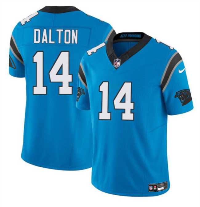 Men & Women & Youth Carolina Panthers #14 Andy Dalton Blue 2024 F.U.S.E. Vapor Limited Stitched Jersey